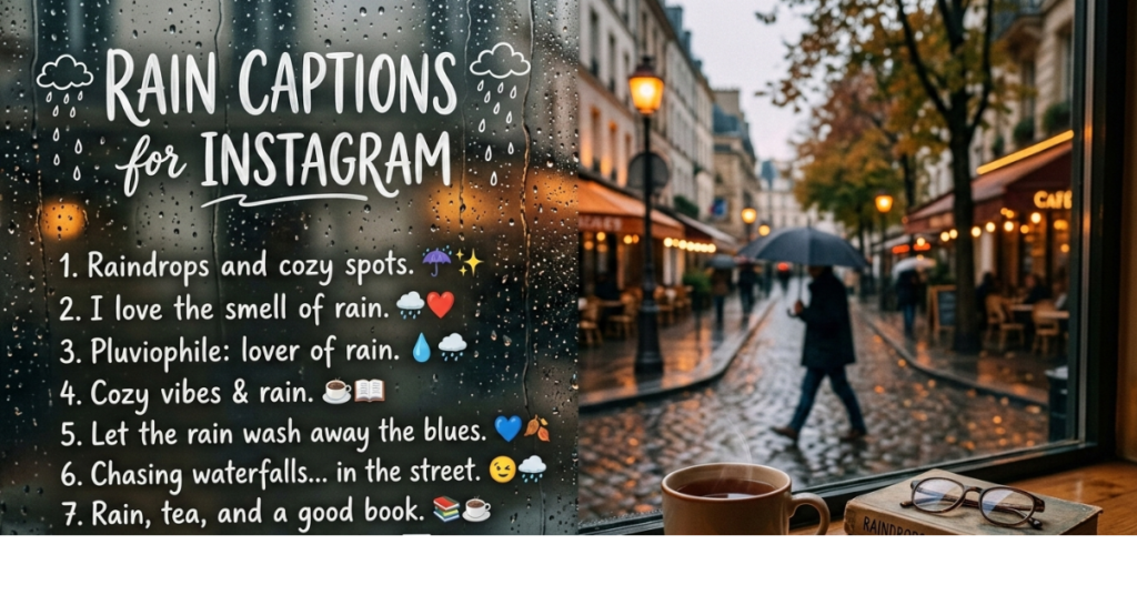Rain captions for Instagram