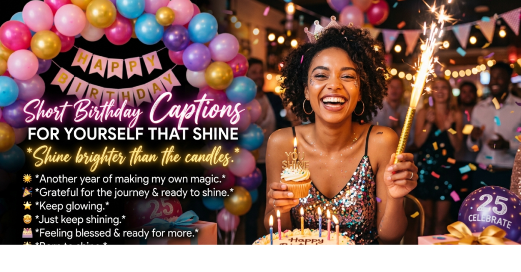 Short Birthday Captions for Yourself That Shine