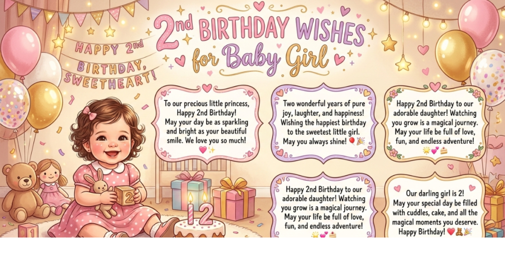 2nd Birthday Wishes for Baby Girl: Cute & Loving Messages