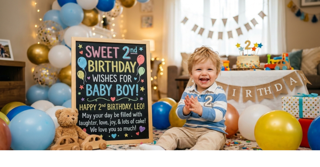 Sweet 2nd Birthday Wishes for Baby Boy