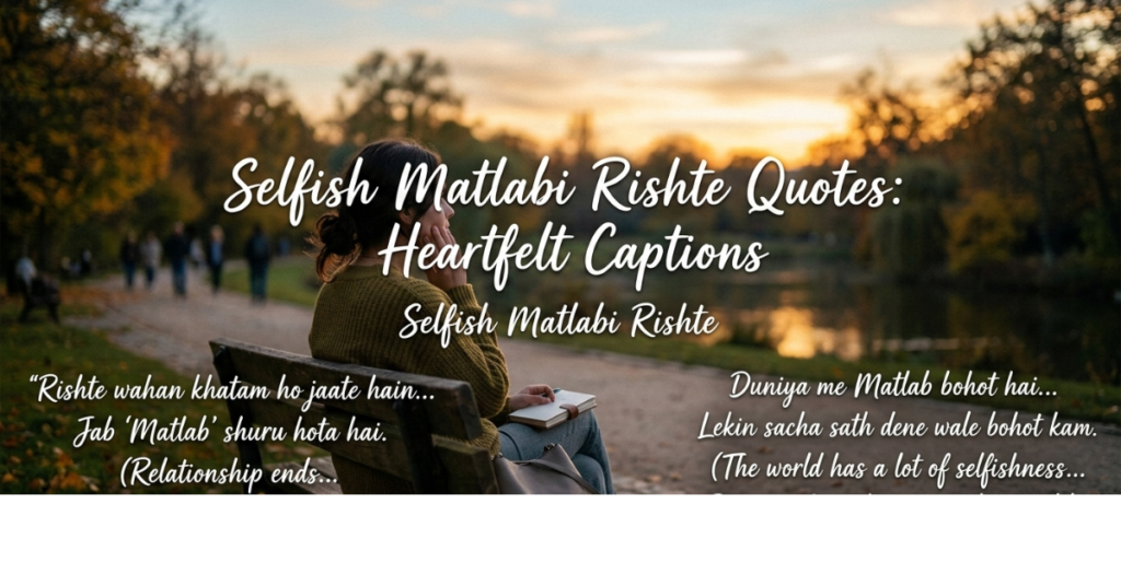 Selfish Matlabi Rishte Quotes: Heartfelt Captions