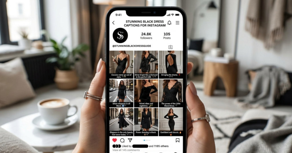 Stunning Black Dress Captions for Instagram