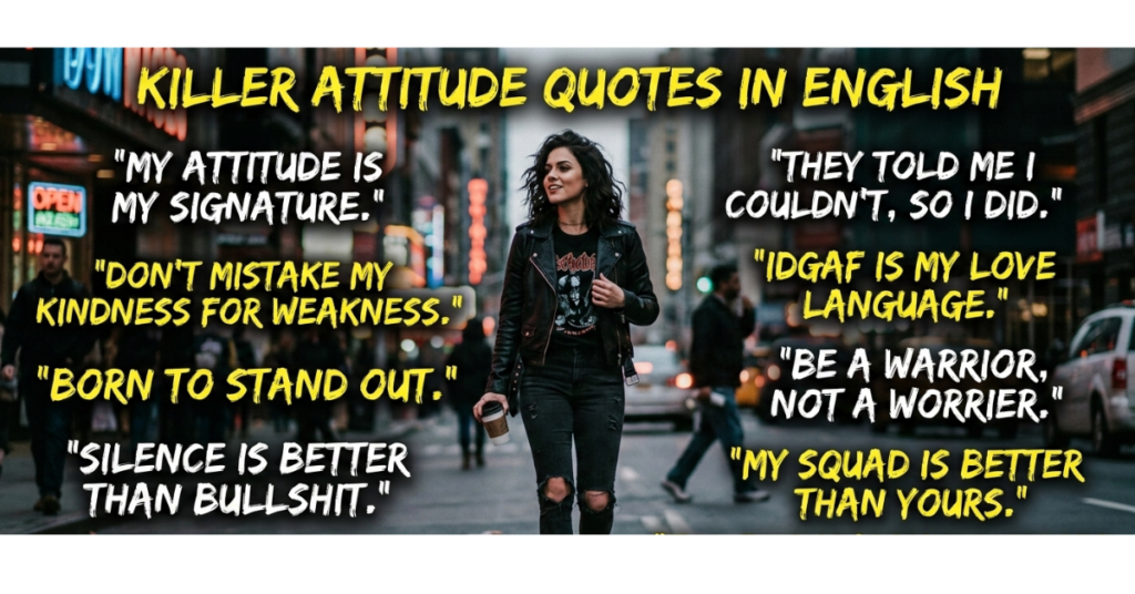 Killer Attitude Quotes in English for Bold Captions