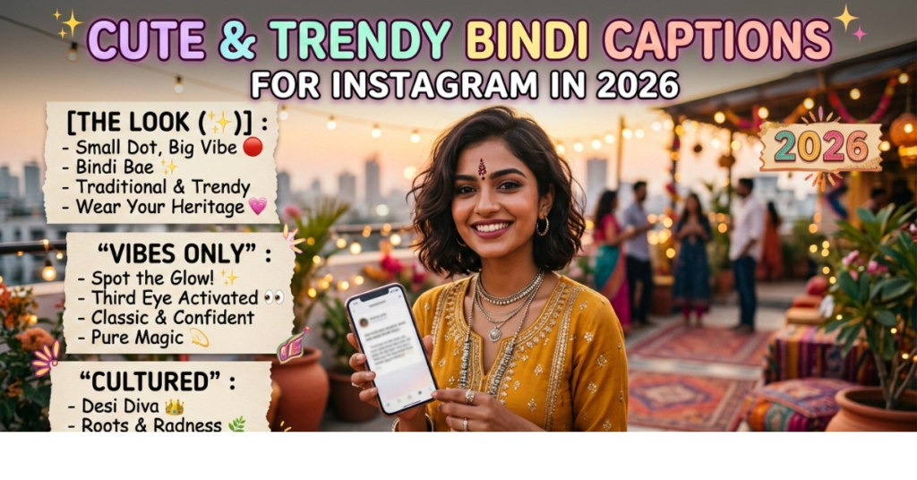 Cute & Trendy Bindi Captions for Instagram in 2026