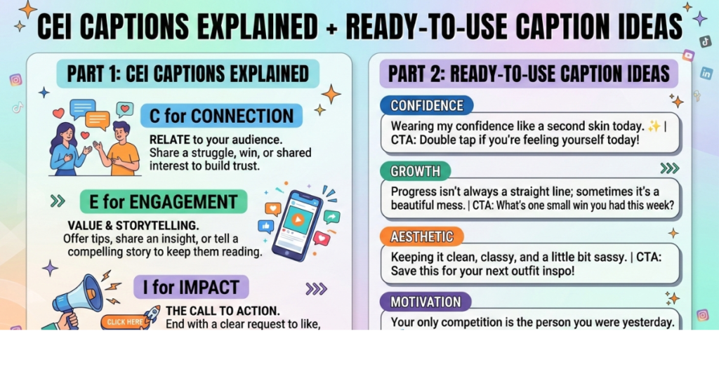 CEI Captions Explained + Ready-to-Use Caption Ideas