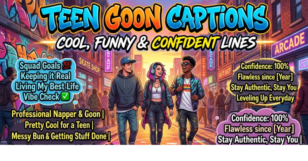 Teen Goon Captions: Cool, Funny & Confident Lines