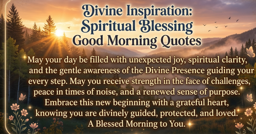 Divine Inspiration: Spiritual Blessing Good Morning Quotes