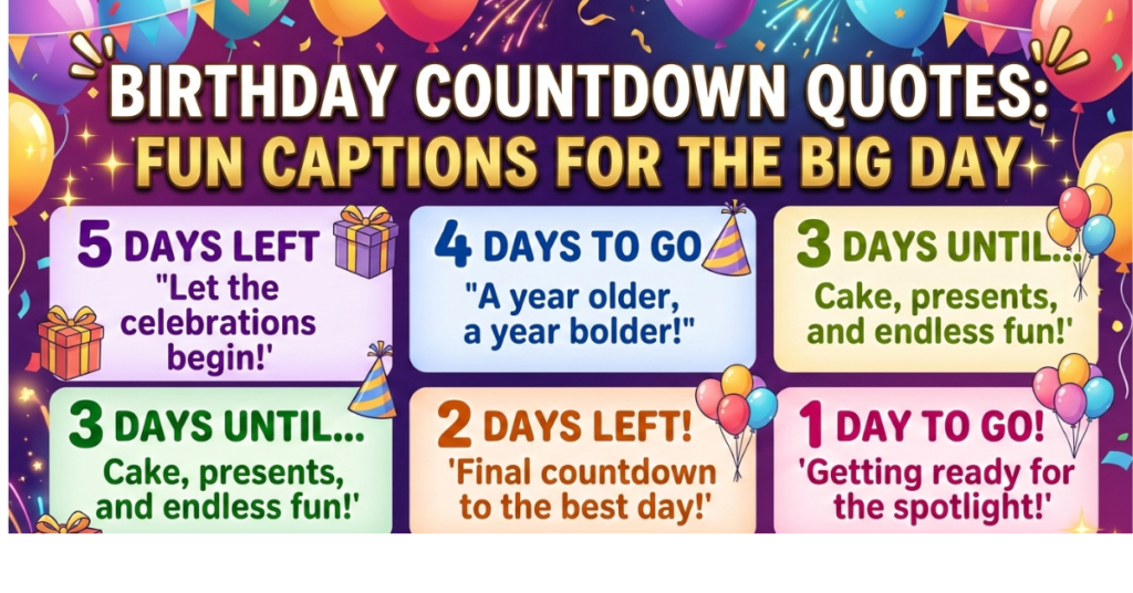Birthday Countdown Quotes: Fun Captions for the Big Day